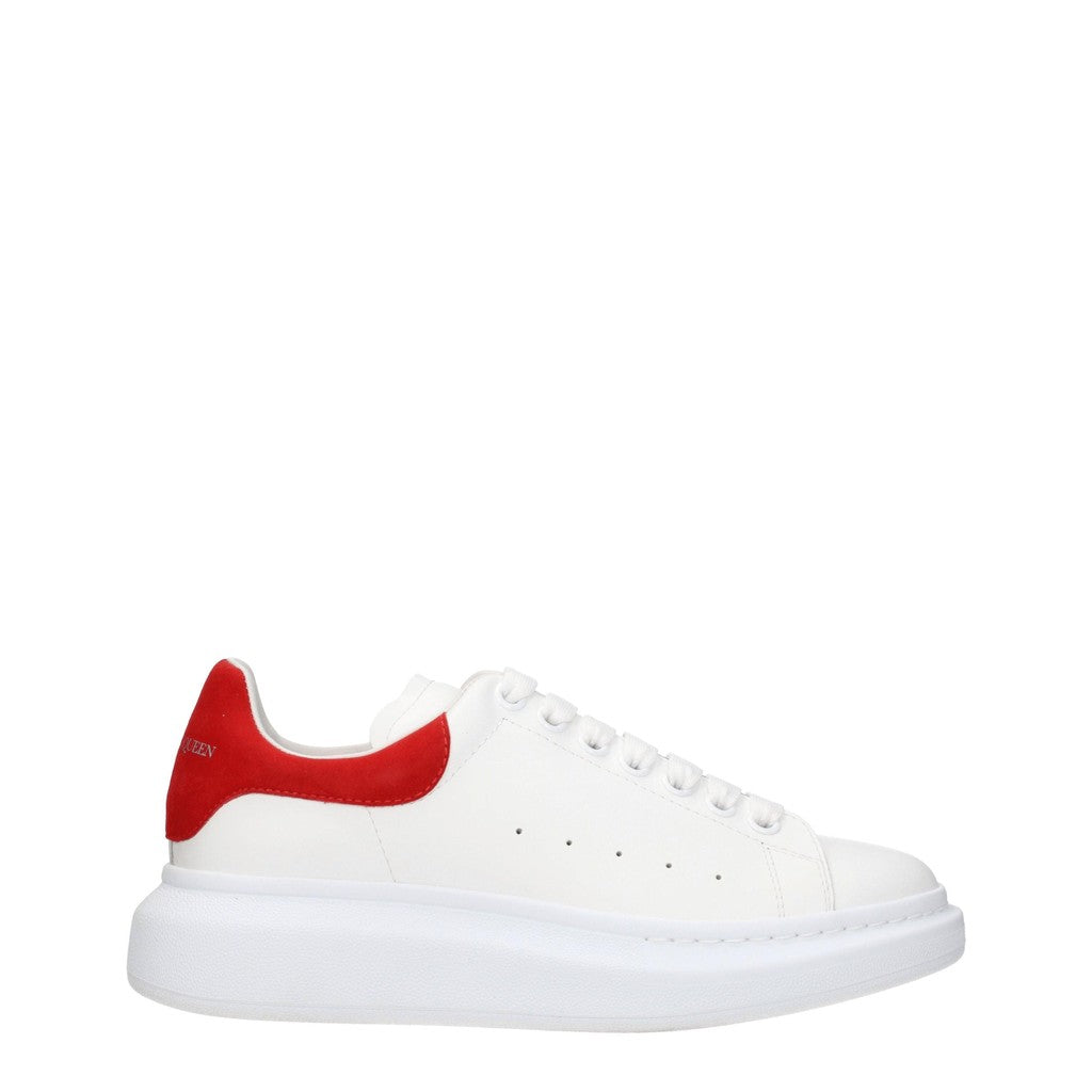 Alexander McQueen Oversized Sneakers van leer en suède – Wit / Rood