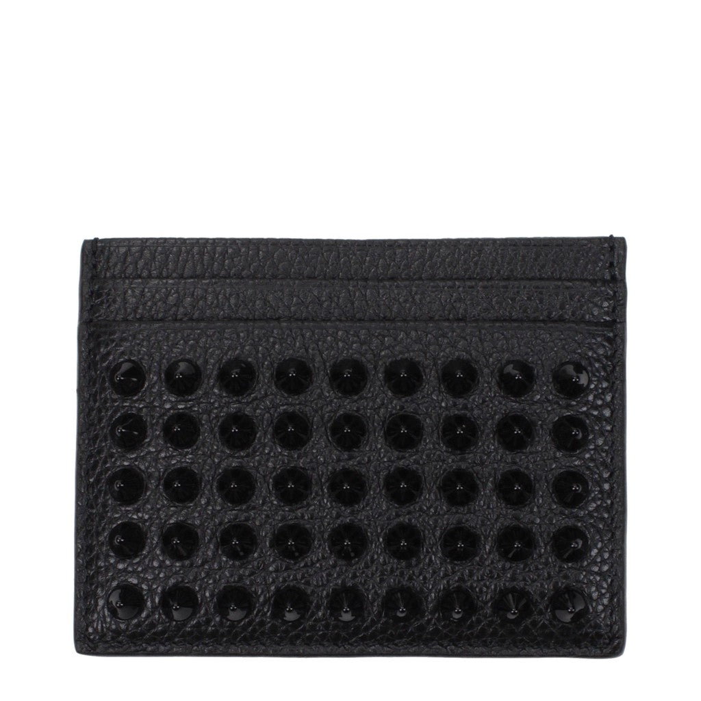 Christian Louboutin Compacte kaarthouder met vijf kaartsleuven – Zwart