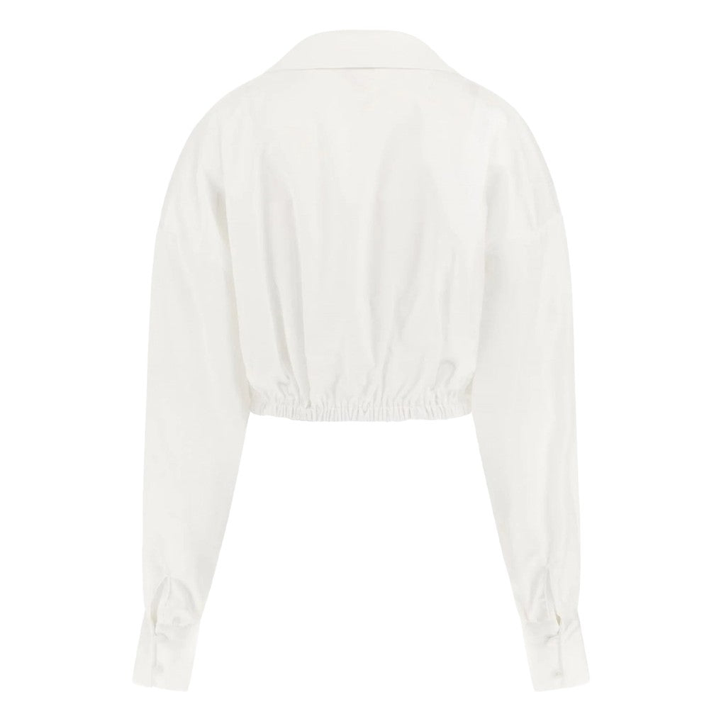 Guess Effen blouse met kraag en lange mouwen – Wit