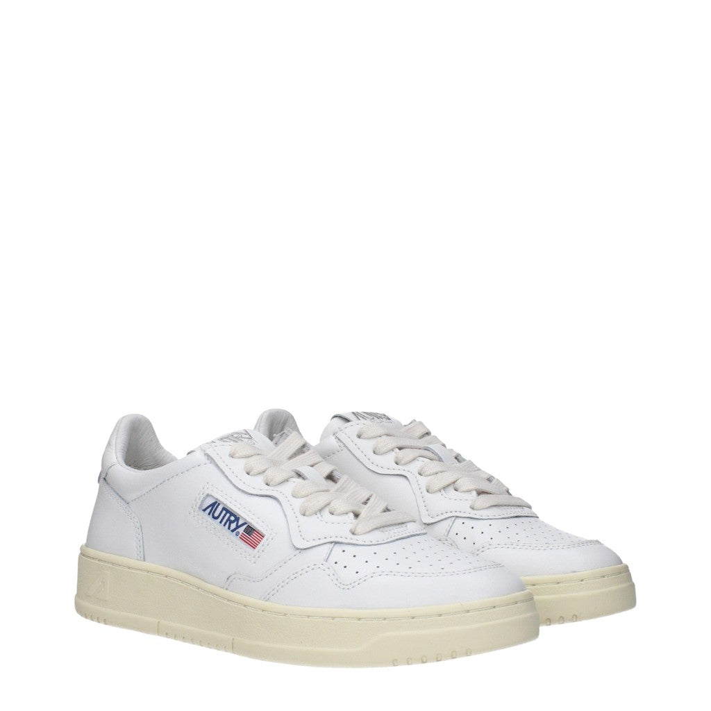 Autry Medalist Sneakers van leer met veters – Wit