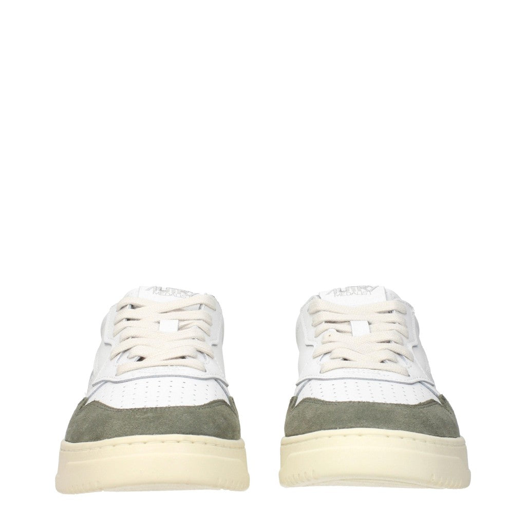 Autry Medalist Sneakers van leer en suède met veters – Wit / Groen