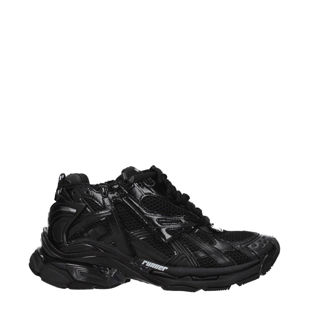 Balenciaga Runner Sneakers van leer en textiel met plateauzool – Zwart
