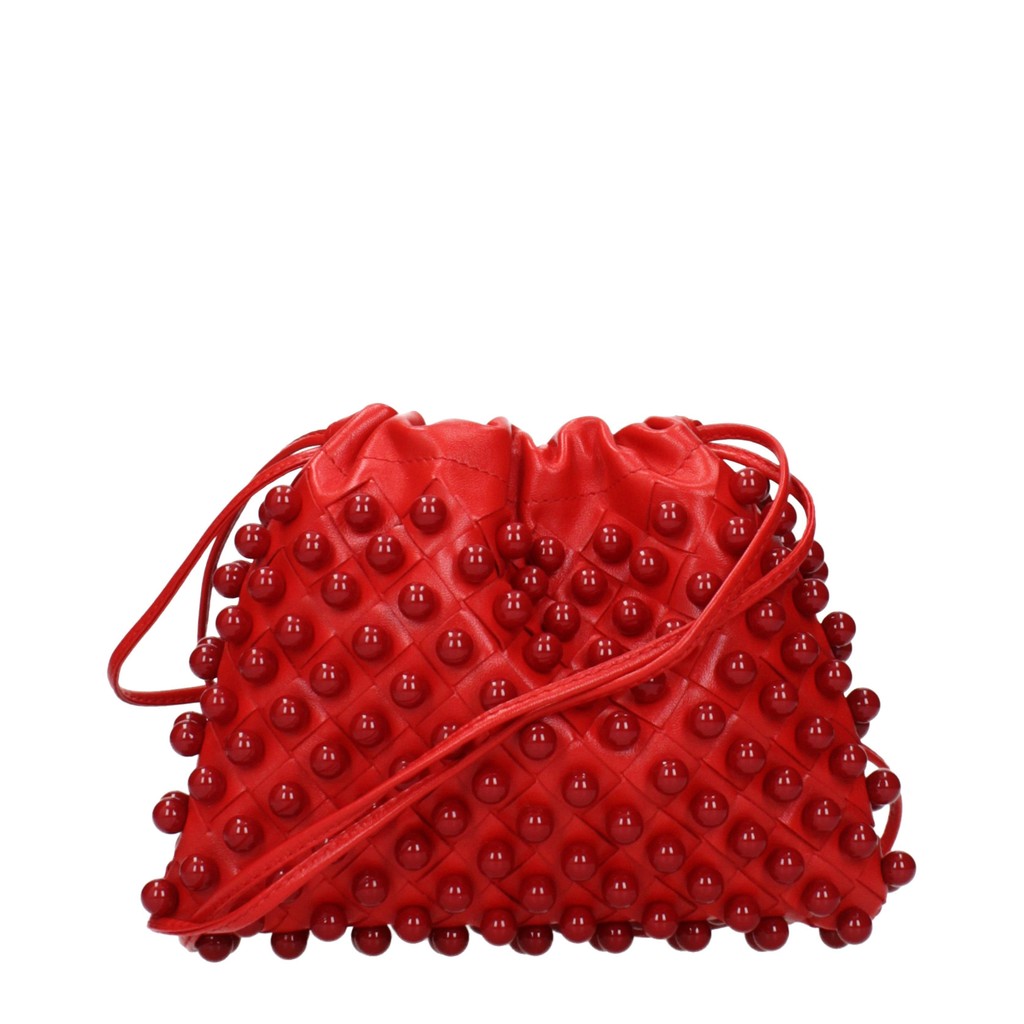 Bottega Veneta Slanke leren crossbodytas – Rood