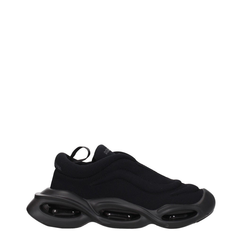 Dolce & Gabbana Stoffen sneakers met hak – Zwart