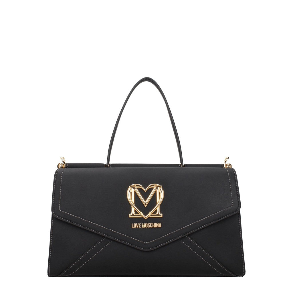 Love Moschino Handtas met twee vakken en goudkleurige details – Zwart