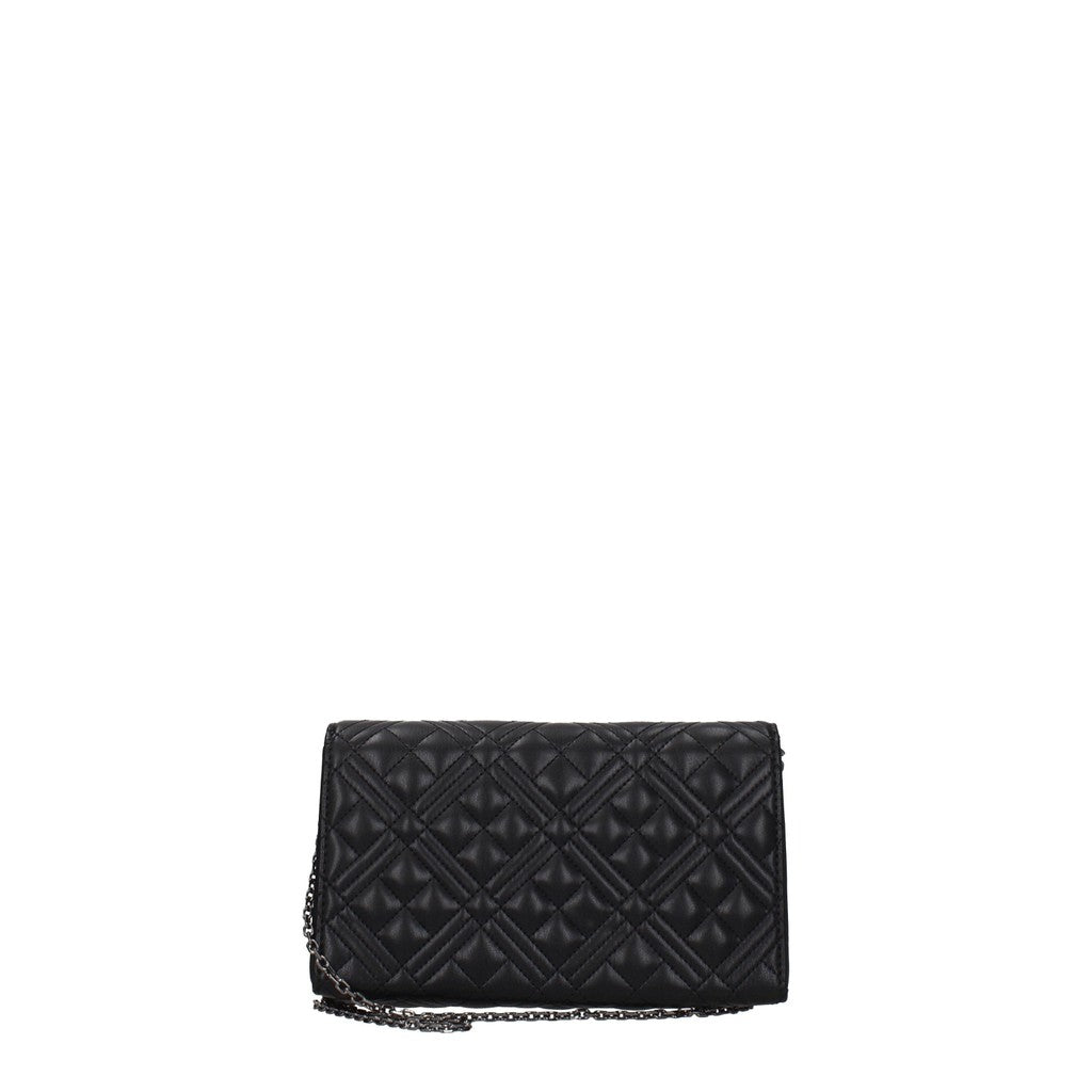 Love Moschino Compacte crossbodytas van polyurethaan – Zwart