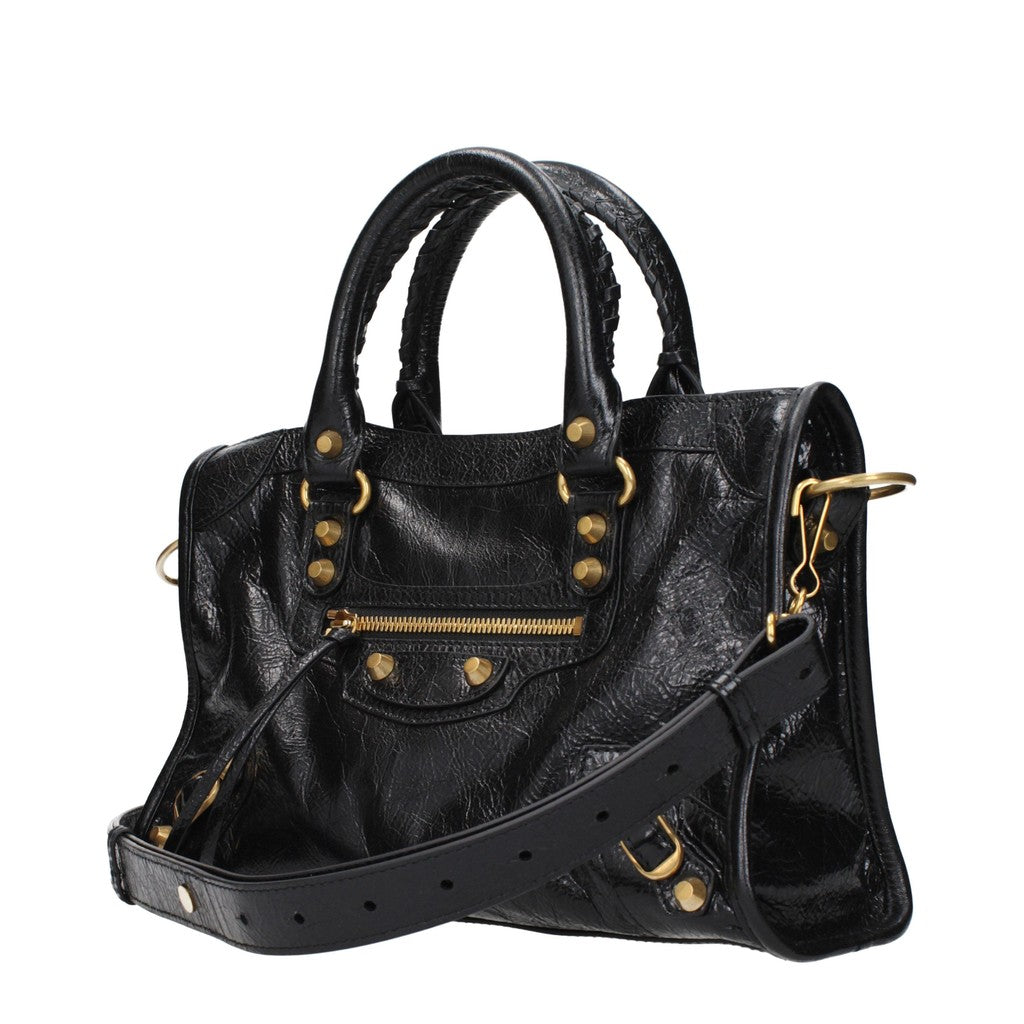 Balenciaga Handtas met ritssluiting en goudkleurige details – Zwart