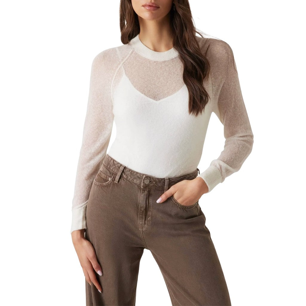Guess Gebreide trui met ronde hals – Wit