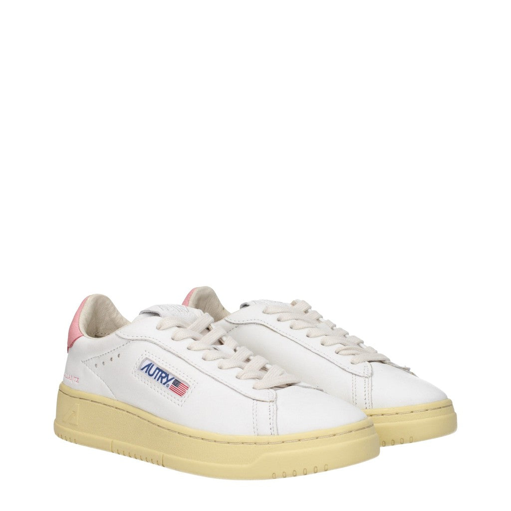 Autry Dallas Sneakers met ronde neus en rubberen zool – Wit / Roze