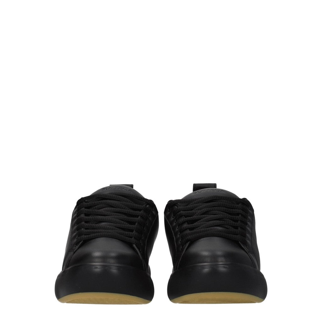 Bottega Veneta Leren sneakers met rubberen zool – Zwart
