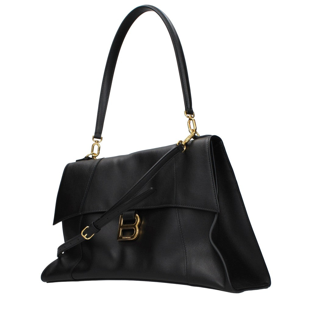 Balenciaga Grote schoudertas met knoopsluiting – Zwart