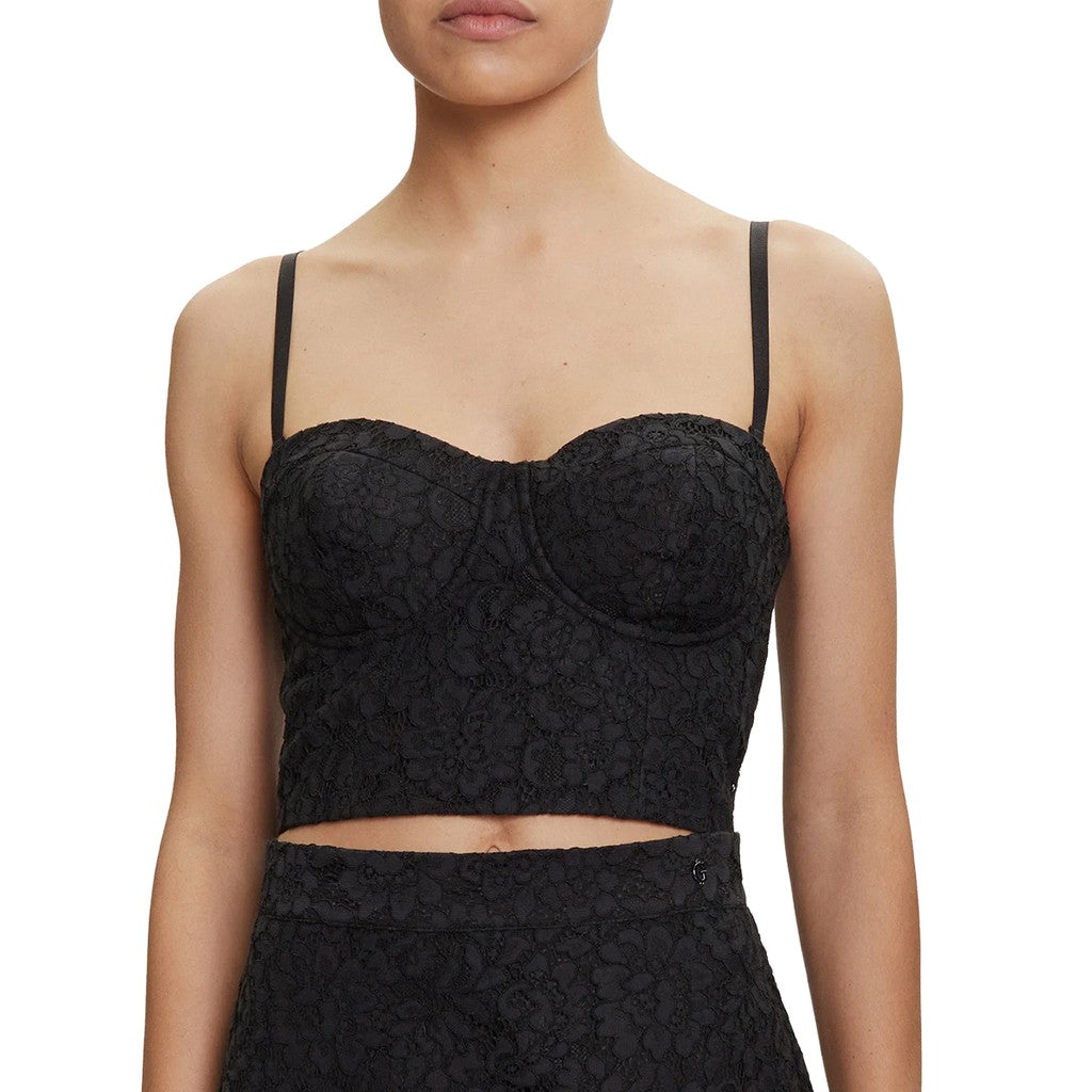 Guess Top met knoopsluiting – Zwart