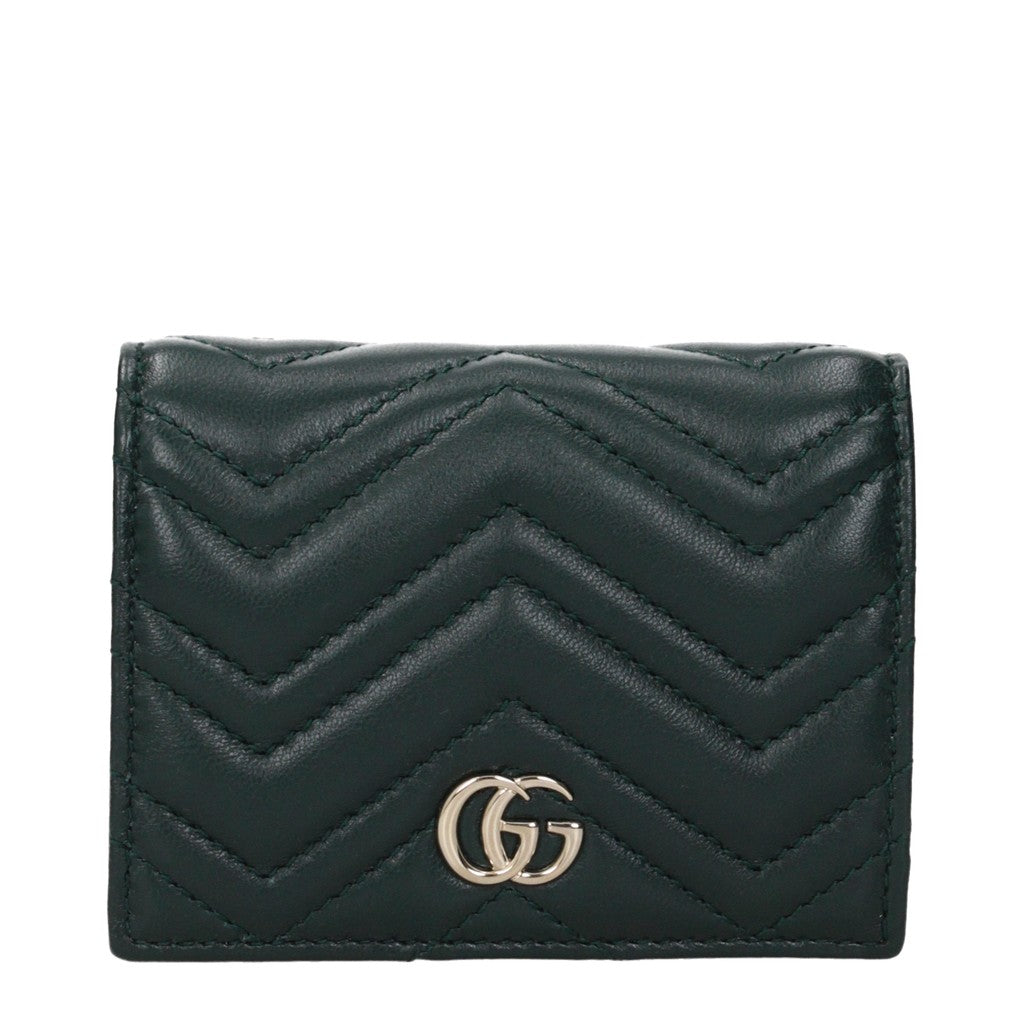 Gucci Compacte portemonnee met knoopsluiting – Donkergroen