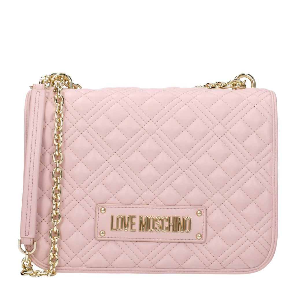 Love Moschino Schoudertas van polyurethaan met drie vakken – Roze