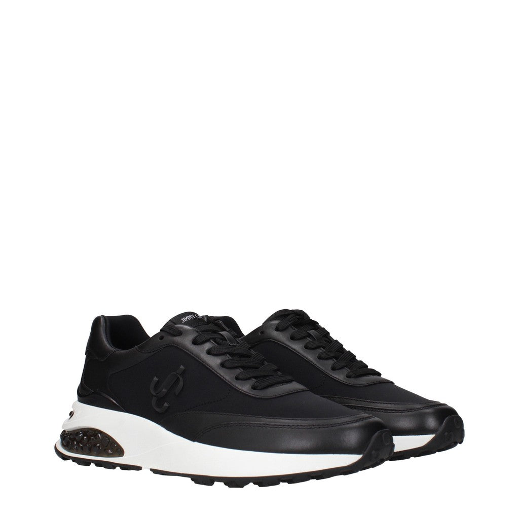 Jimmy Choo Memphis Sneakers van stof en leer met veters – Zwart