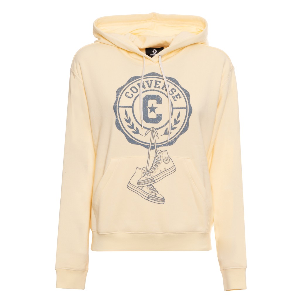 Converse Tweekleurige hoodie met fleece binnenkant – Geel / Grijs