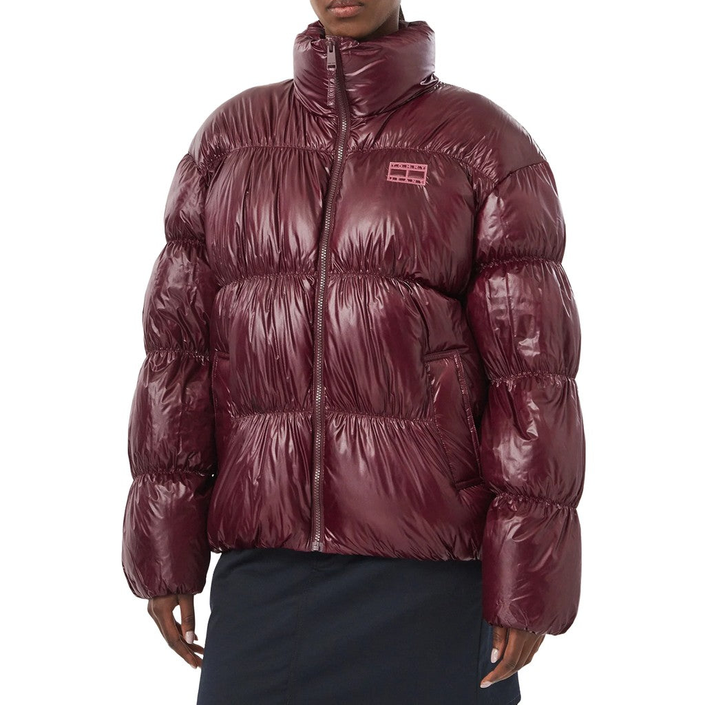 Tommy Jeans Glanzende donsjas – Bordeaux