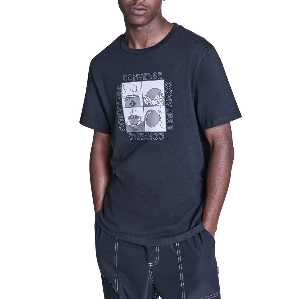 Converse T-shirt met print en bedrukt logo – Zwart