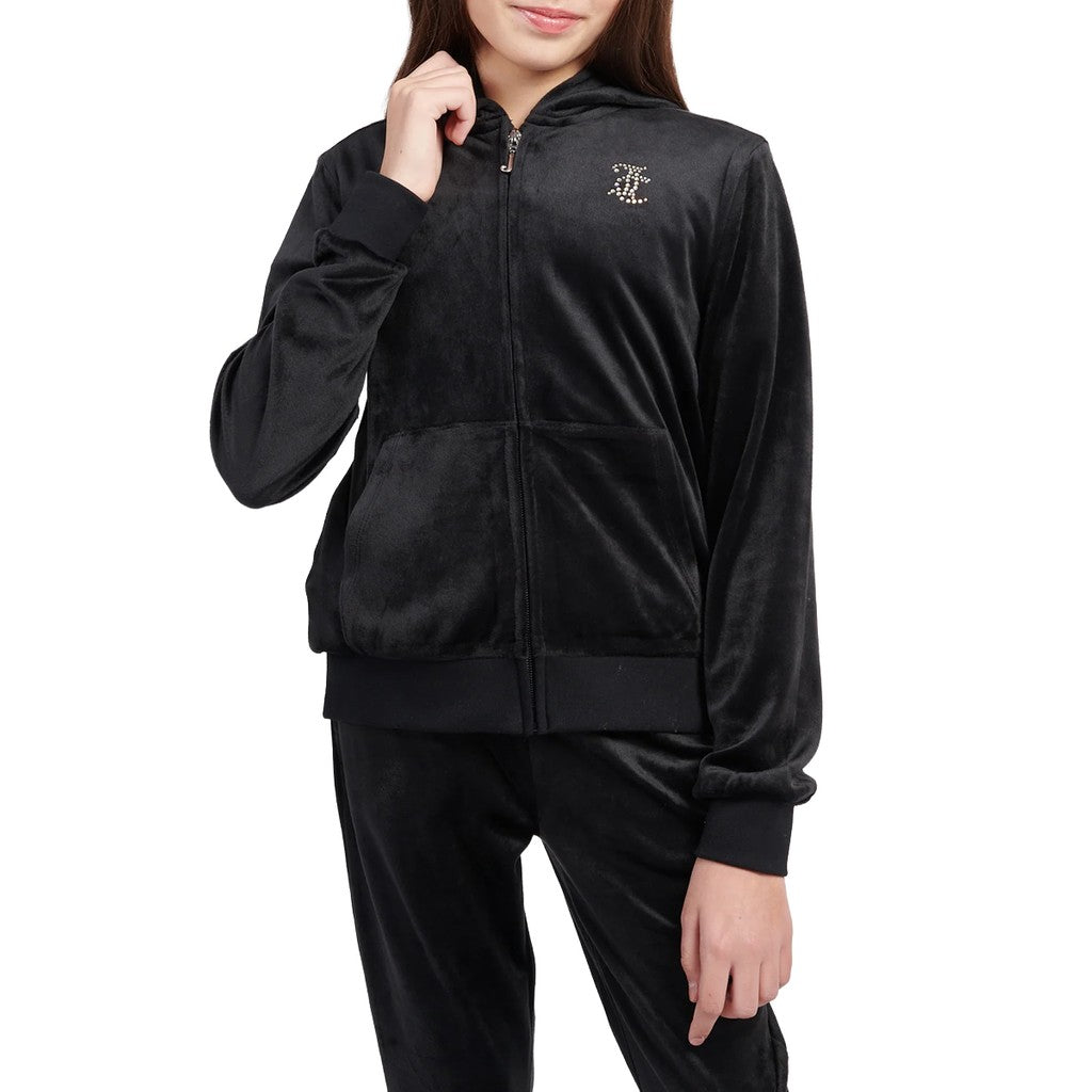Juicy Couture Kids Hoodie met rits – Zwart