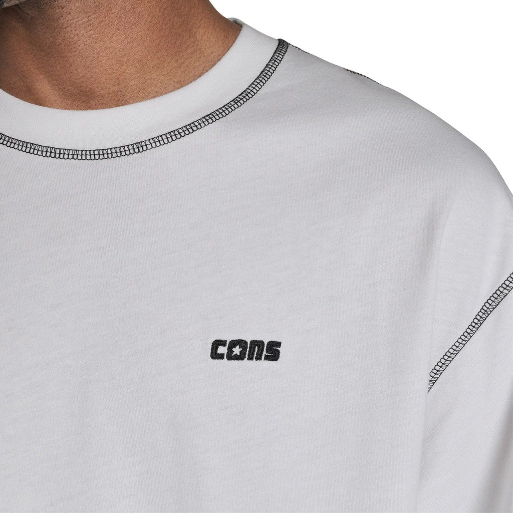 Converse T-shirt met ronde hals en geborduurd logo – Wit