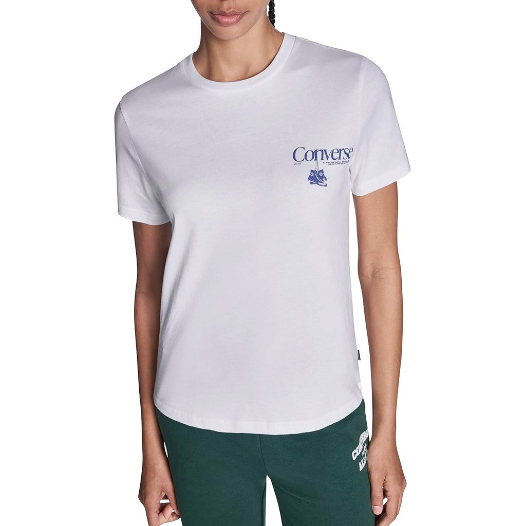 Converse Tweekleurig T-shirt met logo – Wit