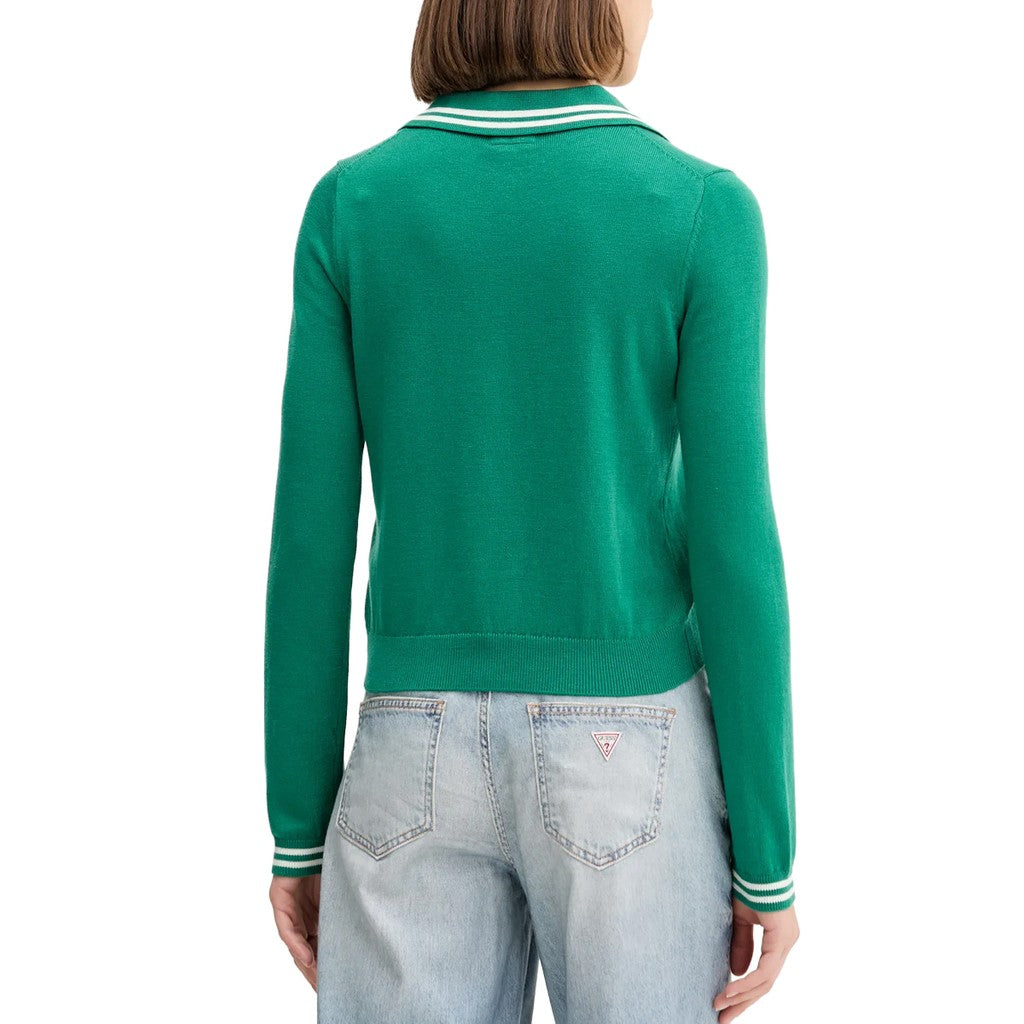 Guess Tweekleurig kort vest met ronde hals – Groen