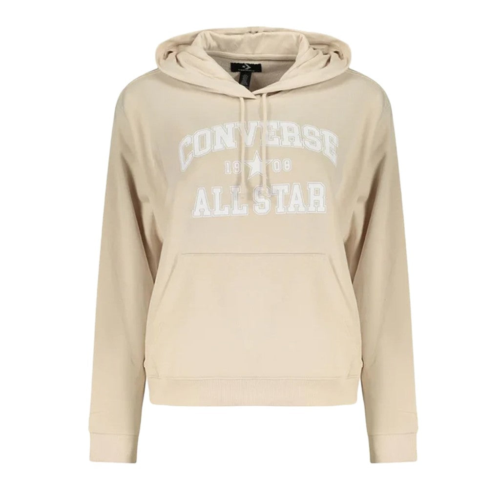 Converse Tweekleurige cropped hoodie van geborstelde stof – Beige