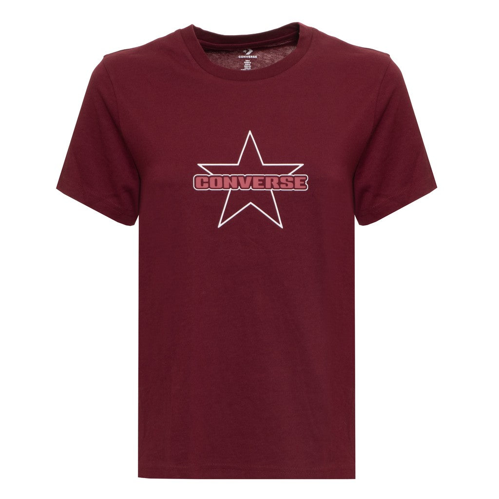 Converse T-shirt met ronde hals en logo – Bordeaux