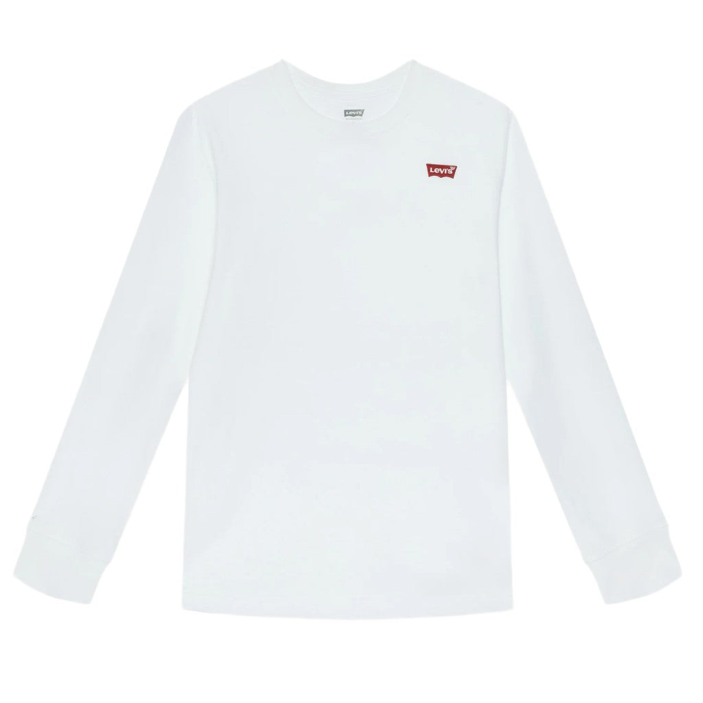 Levi's Kids T-shirt met lange mouwen en geborduurd logo – Wit