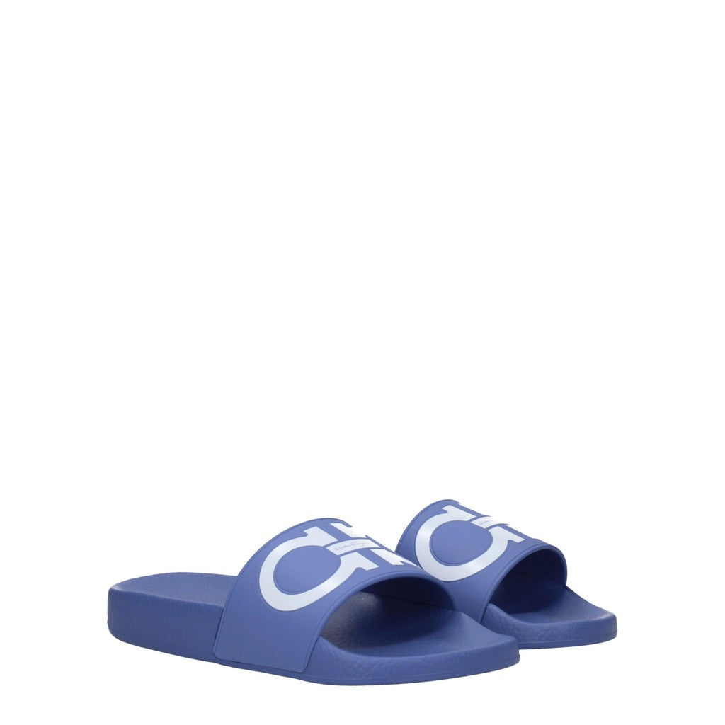 Salvatore Ferragamo Groovy Slippers – Blauw