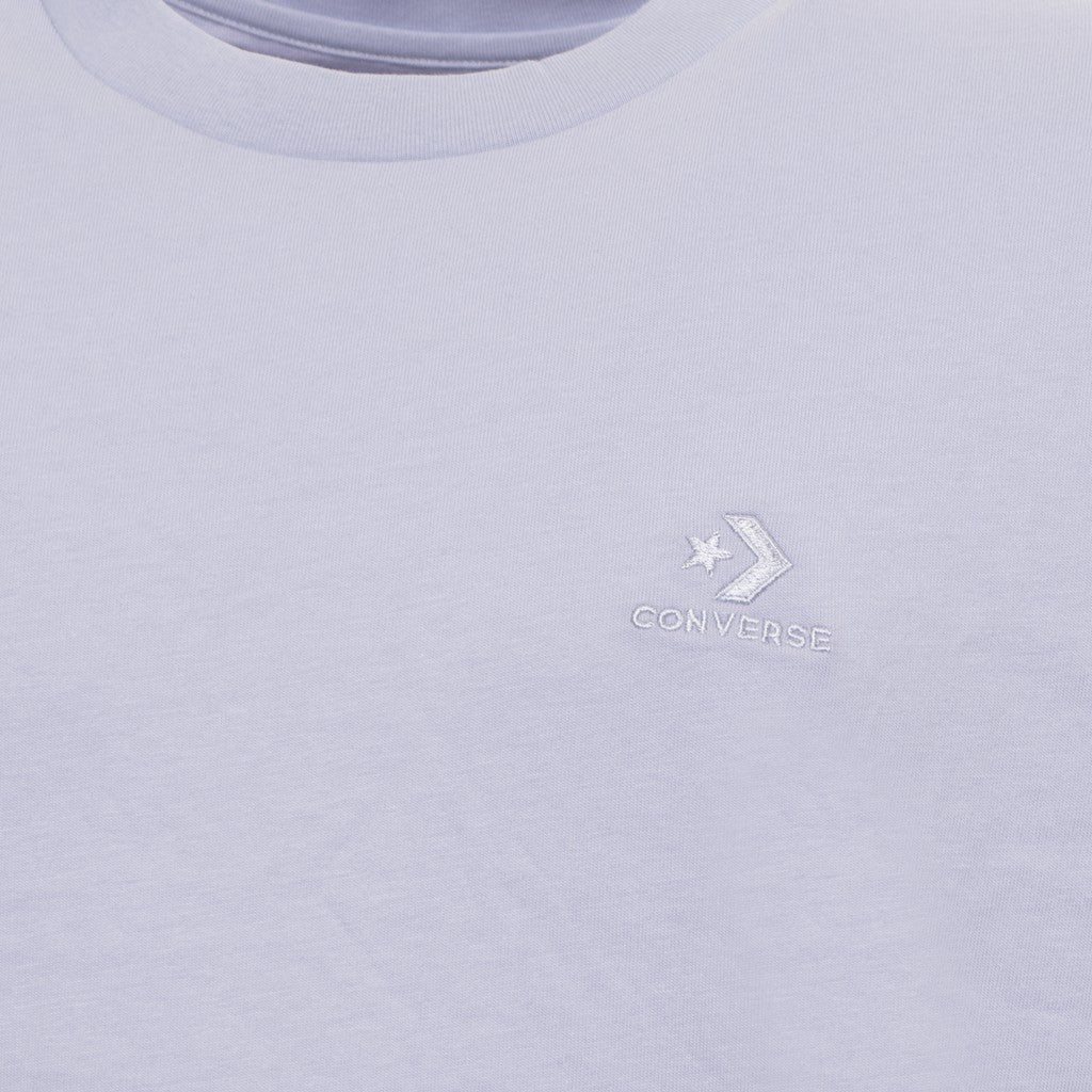 Converse T-shirt met ronde hals en geborduurd logo – Paars