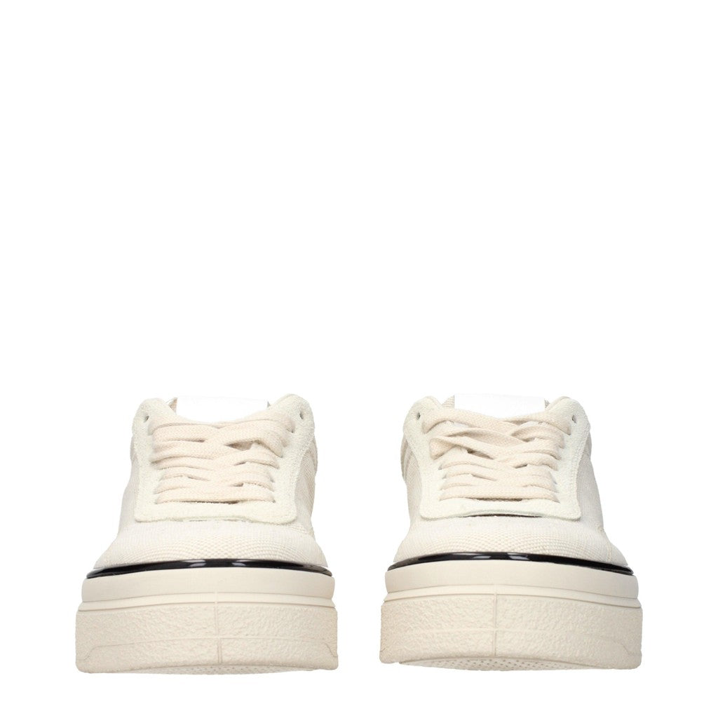Jil Sander Sneakers van stof en leer met veters – Beige