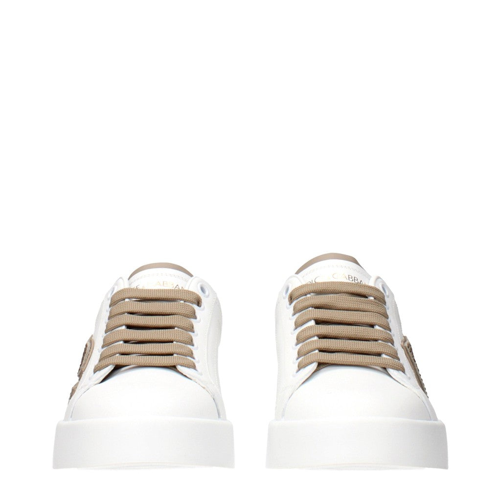 Dolce & Gabbana Sneakers met veters – Wit / Beige