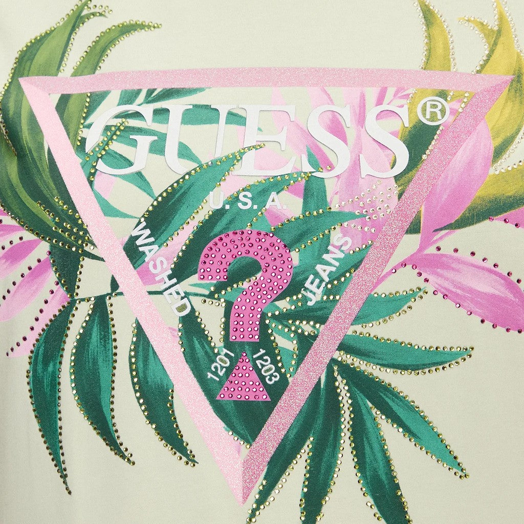 Guess T-shirt met logoprint Dames – Limegroen