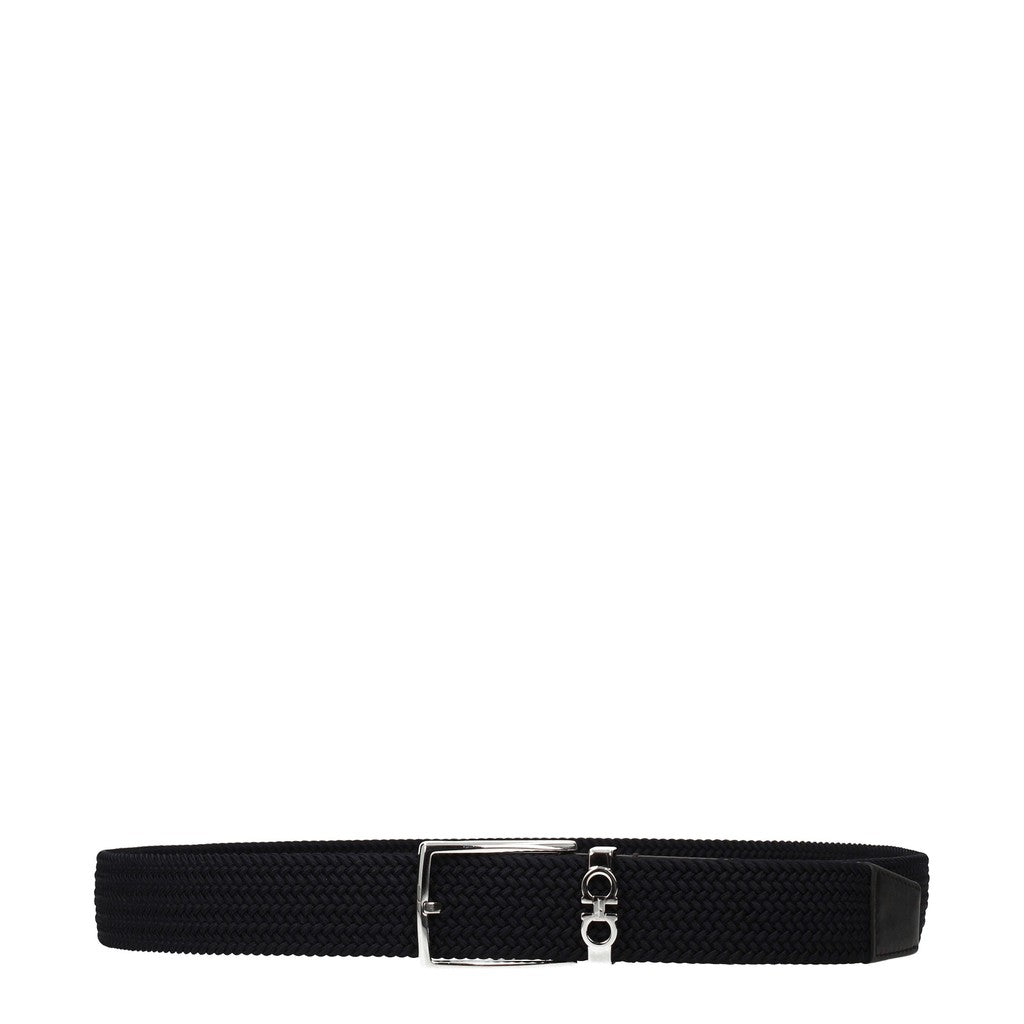 Salvatore Ferragamo Riem van leer en stof – Blauw