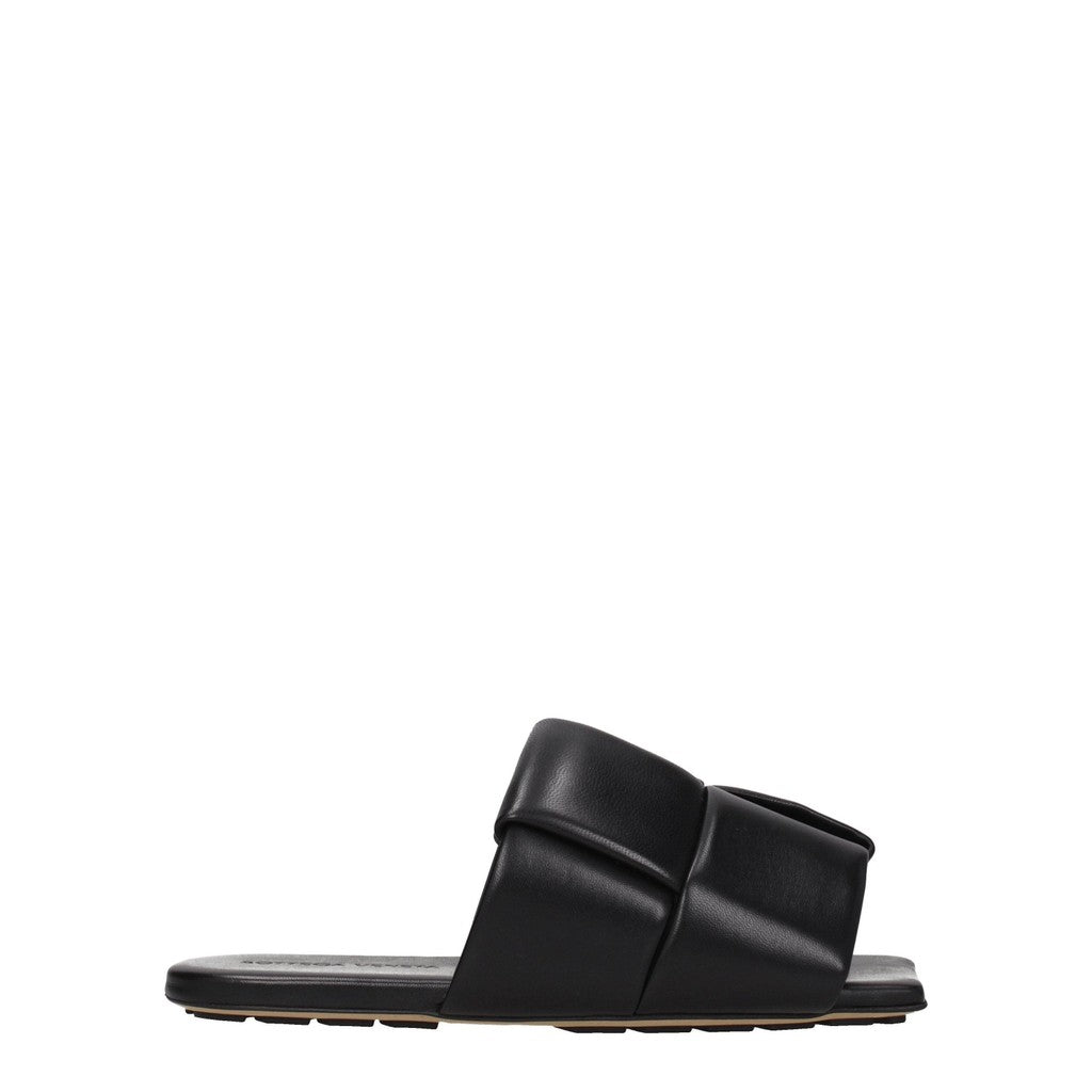 Bottega Veneta Leren herensandalen met open neus – Zwart