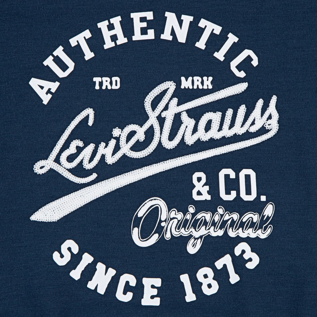 Levi's Kids Tweekleurige sweater met bedrukt logo – Marineblauw