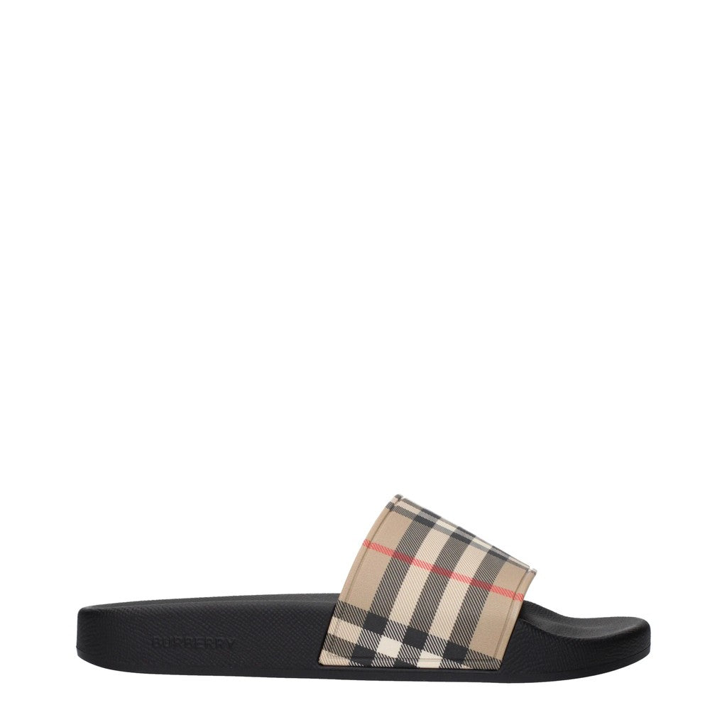 Burberry Slippers – Zwart / Beige