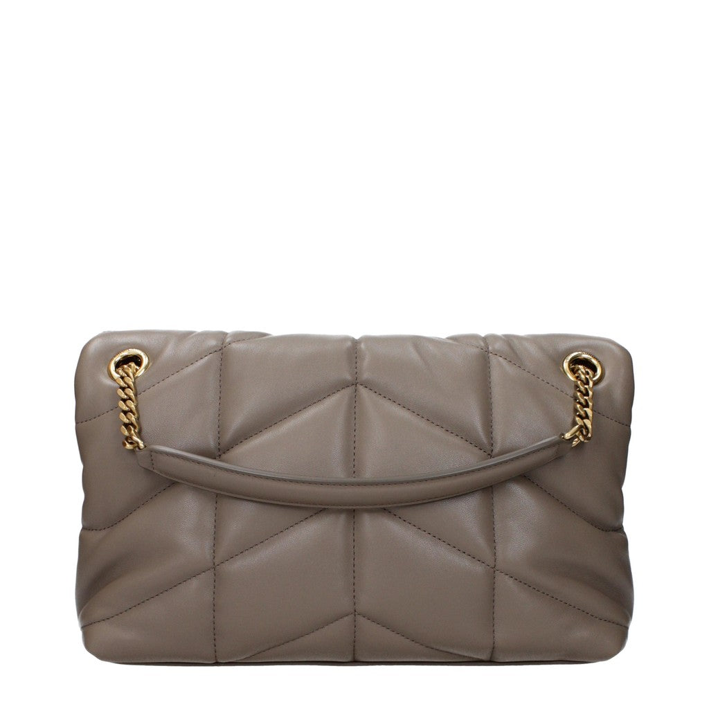 Saint Laurent Puffer Schoudertas – Taupe