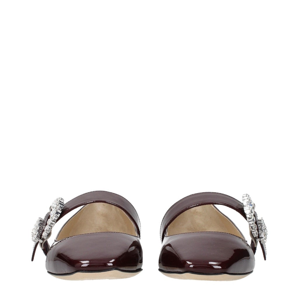 Jimmy Choo Cheri Ballerina's met gespsluiting – Bordeauxrood