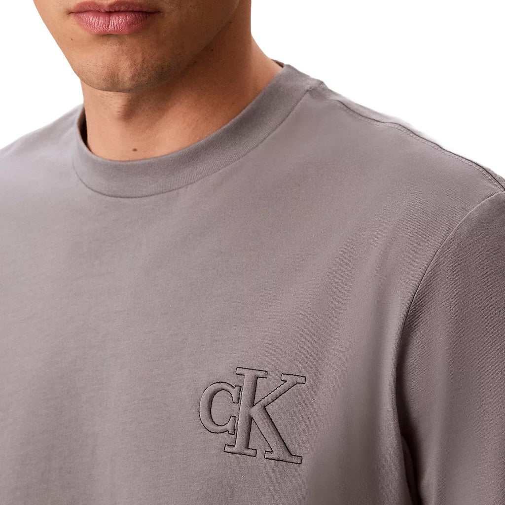 Calvin Klein T-shirt met geborduurd logo – Taupe