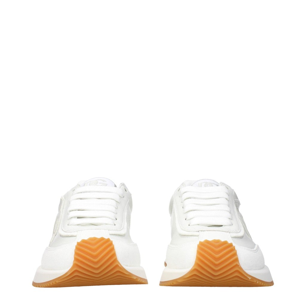 Dolce & Gabbana Sneakers van leer en suède met veters – Wit