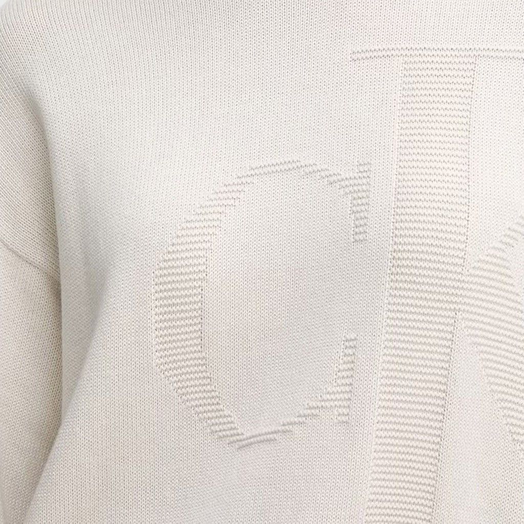 Calvin Klein Gebreide trui met ronde hals – Wit