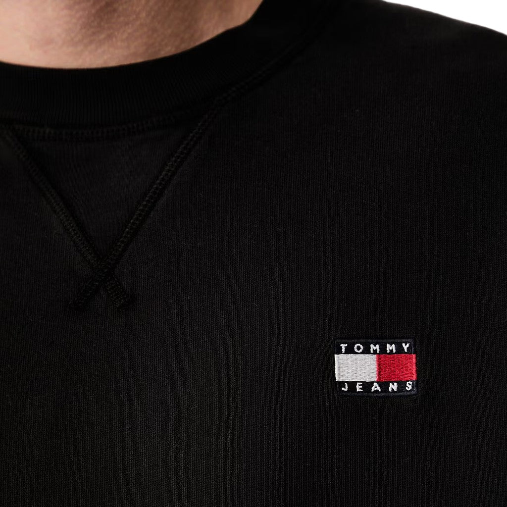 Tommy Jeans Regular Fit Sweater met fleece binnenkant – Zwart
