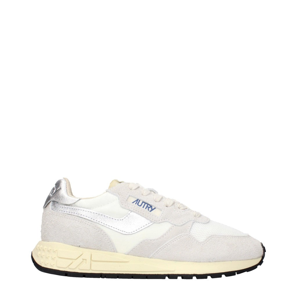 Autry Reelwind Sneakers van textiel en suède – Wit / Zilver