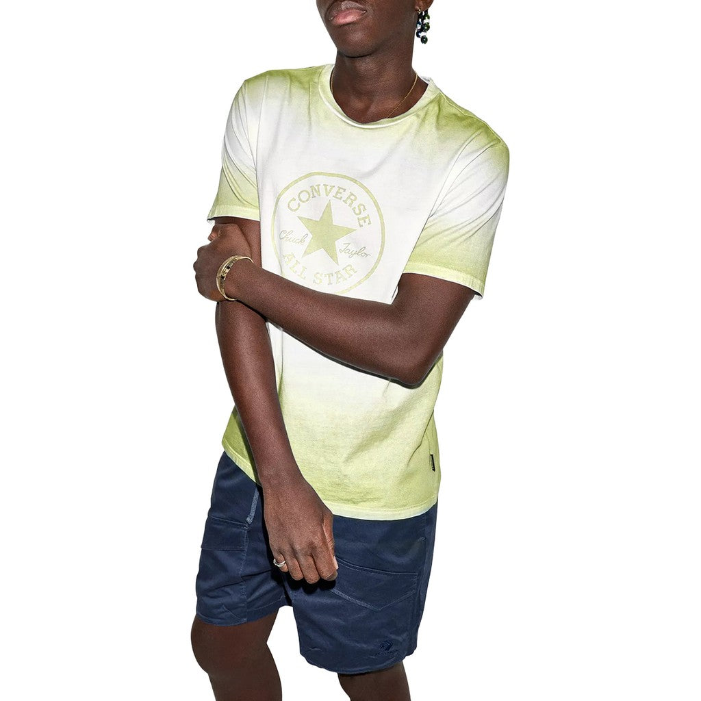 Converse Tweekleurig T-shirt met bedrukt logo – Groen