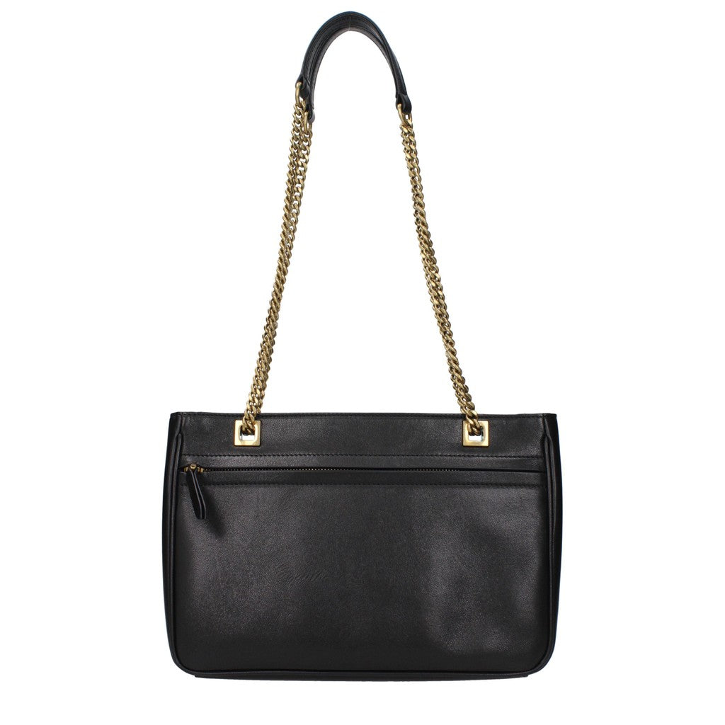 Valentino Garavani Platte schoudertas met goudkleurige details – Zwart / Bruin
