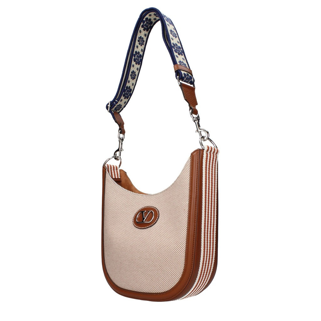 Valentino Garavani Crossbodytas met zilverkleurige details – Beige / Bruin