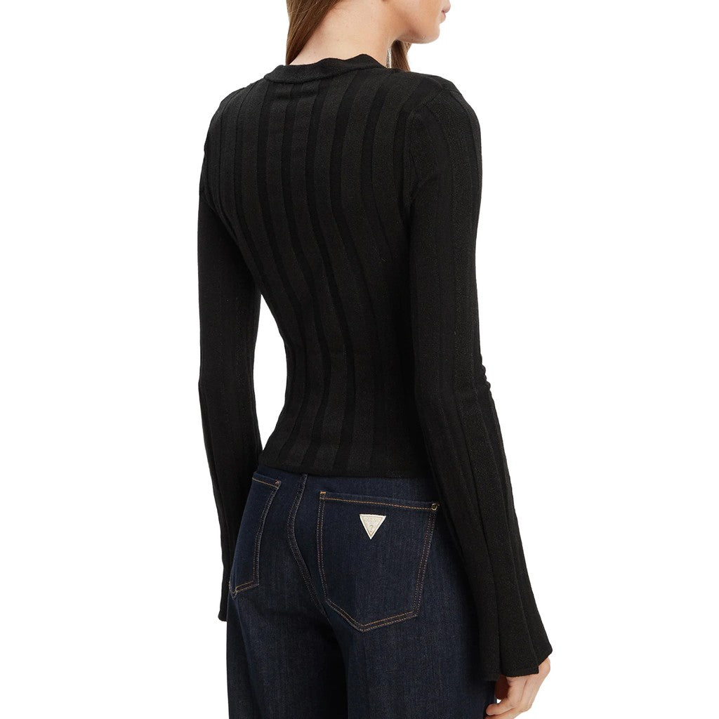 Guess Gebreide trui met ronde hals – Zwart