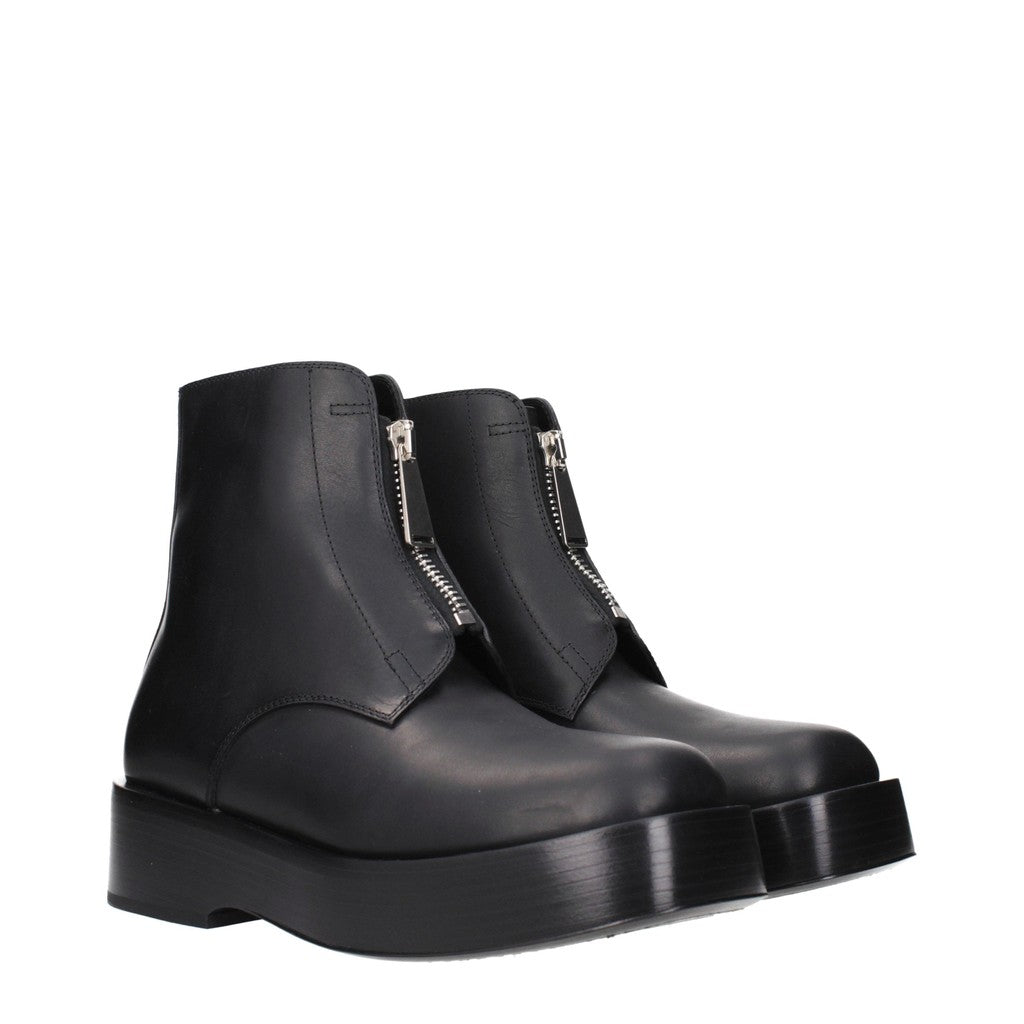 Bottega Veneta Leren boots met zilverkleurige details – Zwart